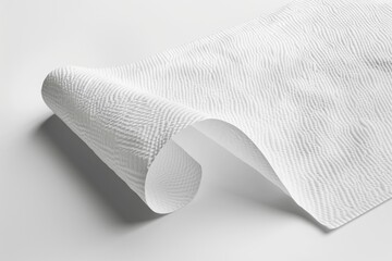Poster - A single toilet paper roll sitting on a plain white background, often used as a prop in still life photography