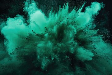 Poster - A dramatic moment when powder explodes into the air, suitable for use in action or adventure scenes