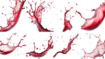 Poster - Close-up shot of red wine splashing on a surface, with ripples and drops forming