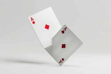Poster - A pair of playing cards falling through the air