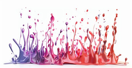 A rainbow wave with colorful splashes of paint. An isolated design element featuring paint splashes and explosions of bright colors.