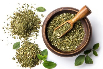 Sticker - Top view of isolated traditional yerba mate on white background