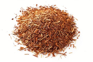 Canvas Print - Top view of pile of rooibos tea on white background