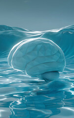 human brain in water