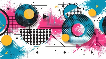 Fototapete - abstract technology design featuring geometric shapes with realistic graphic shapes decoration in isolated elegant background, businsess background presentation