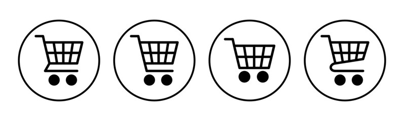 Wall Mural - Shopping icon set. Shopping cart icon. Trolley icon vector