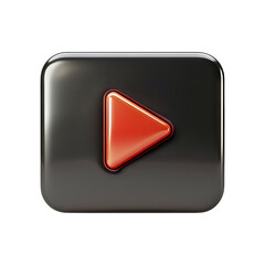 Wall Mural - play button on a black square