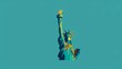 © Felix - A stylized representation of the Statue of Liberty holding its torch high, with a sunburst effect in the background, symbolizing freedom, hope, and enlightenment.