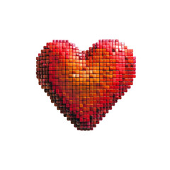 Wall Mural - red pixelated heart shape