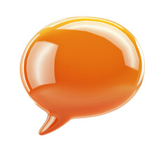 Wall Mural - orange speech bubble 3d rendering