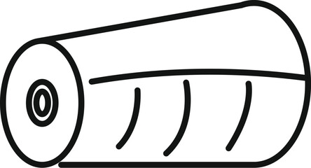 Poster - line drawing of a roll of paper, symbolizing printing, paper industry and communication