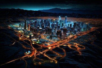 Wall Mural - Azure Dreamscape Evening Over Las Vegas.jpeg