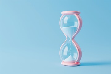 Canvas Print - Pink Hourglass on Blue Background