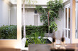 © WavebreakMediaMicro - View of serene indoor garden with lush greenery and potted plants in modern home, copy space