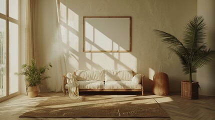 Wall Mural - Minimalist Living Room with Natural Light