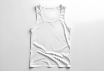 Wall Mural - A white tank top on a white background