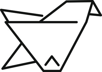 Poster - minimalist line art depiction of an origami bird, symbolizing creativity and transformation