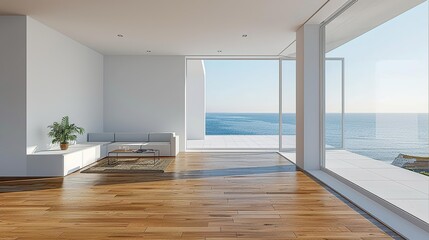 Wall Mural - Modern Living Room with Ocean View