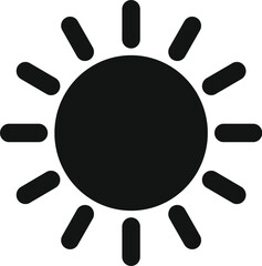 Poster - Simple black weather icon of a sun shining with rays