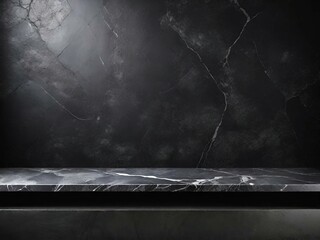 Wall Mural - black marble texture background, natural stone floor with high resolution