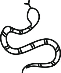 Sticker - Simple line drawing illustration of a striped snake slithering