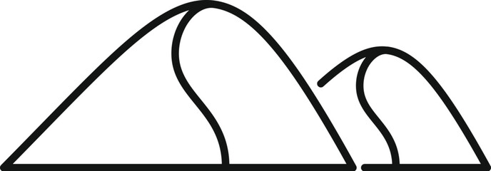 Poster - simple line art drawing of rolling hills forming a beautiful landscape