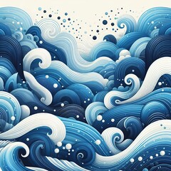 sea waves seamless pattern