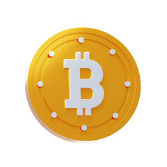 Poster - Bitcoin BTC Crypto Token. 3D Icon