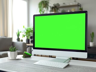 Aufkleber - Modern Desktop Computer with Green Screen