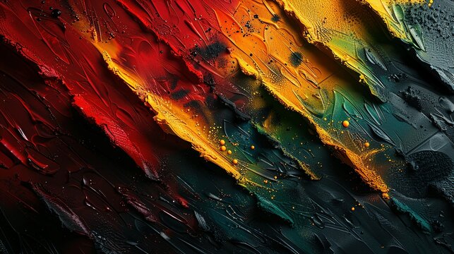 Artistic Commemoration: Red, Yellow, Green on Black for Black History Month