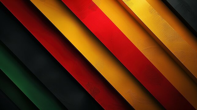 Juneteenth Reflection: Contemporary Red, Yellow, Green Lines