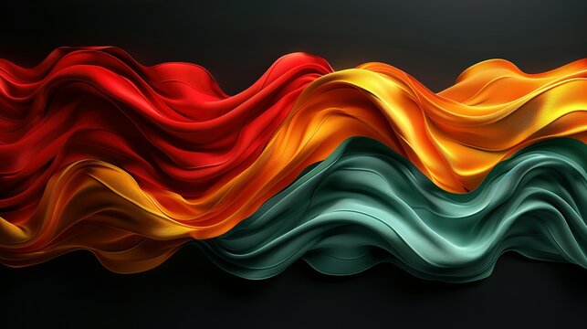 Juneteenth Reflection: Contemporary Red, Yellow, Green Lines