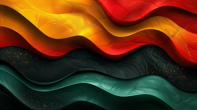 Graphic Tribute: Red, Yellow, Green Lines on Black for Black History