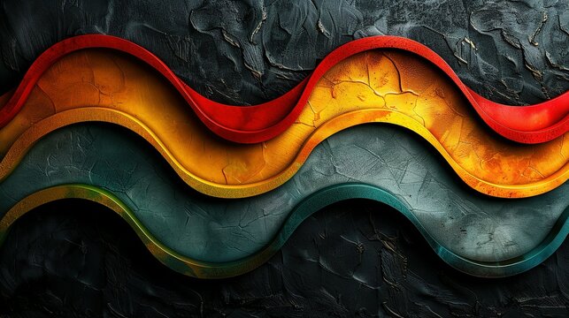 Graphic Tribute: Red, Yellow, Green Lines on Black for Black History