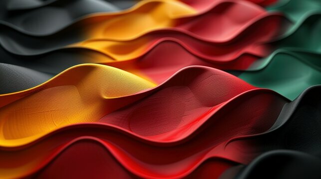 Celebrating Heritage: Red, Yellow, Green Lines on Black Background