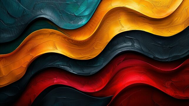 Celebrating Heritage: Red, Yellow, Green Lines on Black Background