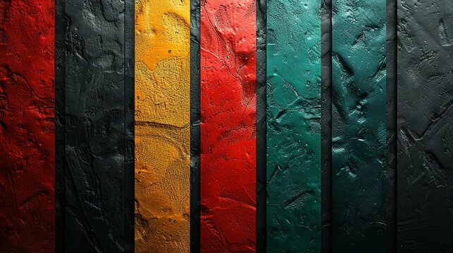 Cultural Legacy: Red, Yellow, Green Lines for Juneteenth Background