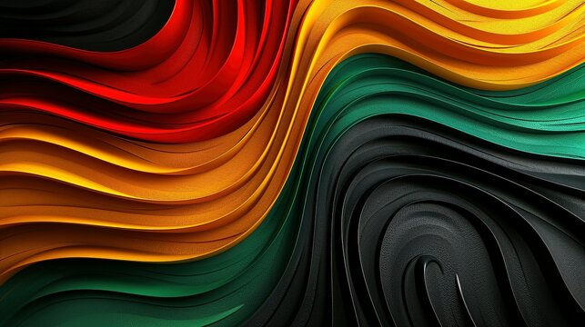 Cultural Legacy: Red, Yellow, Green Lines for Juneteenth Background