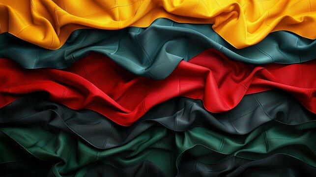 Modern Tribute: Red, Yellow, Green Lines on Black for Black History