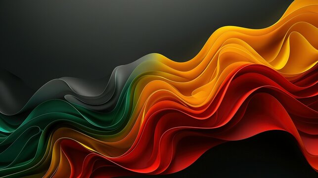 Modern Tribute: Red, Yellow, Green Lines on Black for Black History