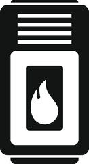 Poster - Black silhouette of a modern electric fireplace providing warmth and comfort