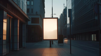 Poster - blank white billboard on the street for mockup advertising marketing business commercial background 