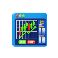 Poster - 3D Strategy for Derivatives Trading. 3D Icon