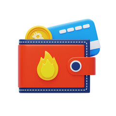 Poster - 3D Hot wallets are more vulnerable to cyber attacks. 3D Icon