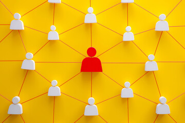 network concept with central red figure