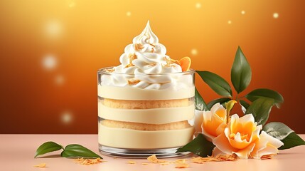 Wall Mural - dessert with cream