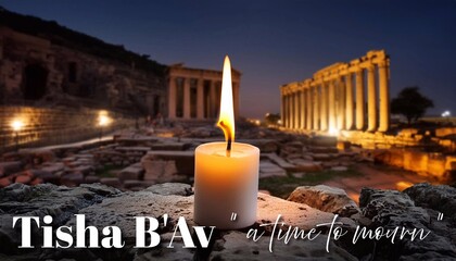 Canvas Print - Tisha B'va Poster Design. Day of mourning for tragedies across Jewish history