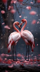Wall Mural - love birds in the water