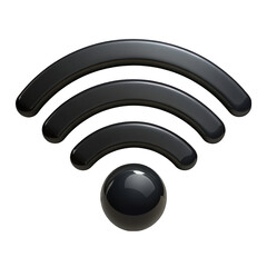 Poster - Black wifi icon isolated on transparent background