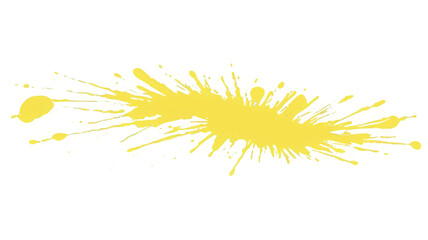 Poster - Stroke of yellow paint texture, isolated on transparent background